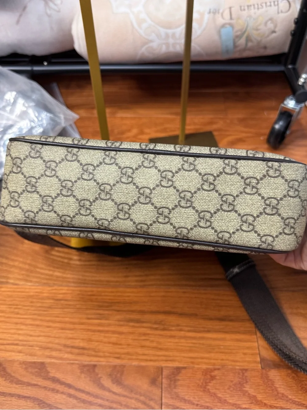 Gucci Brown and Beige GG Canvas Messenger Bag